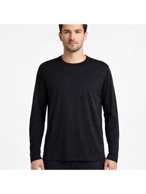 Icebreaker Men's Size XL Merino 200 Oasis Long Sleeve Base Layer Black Wool Top